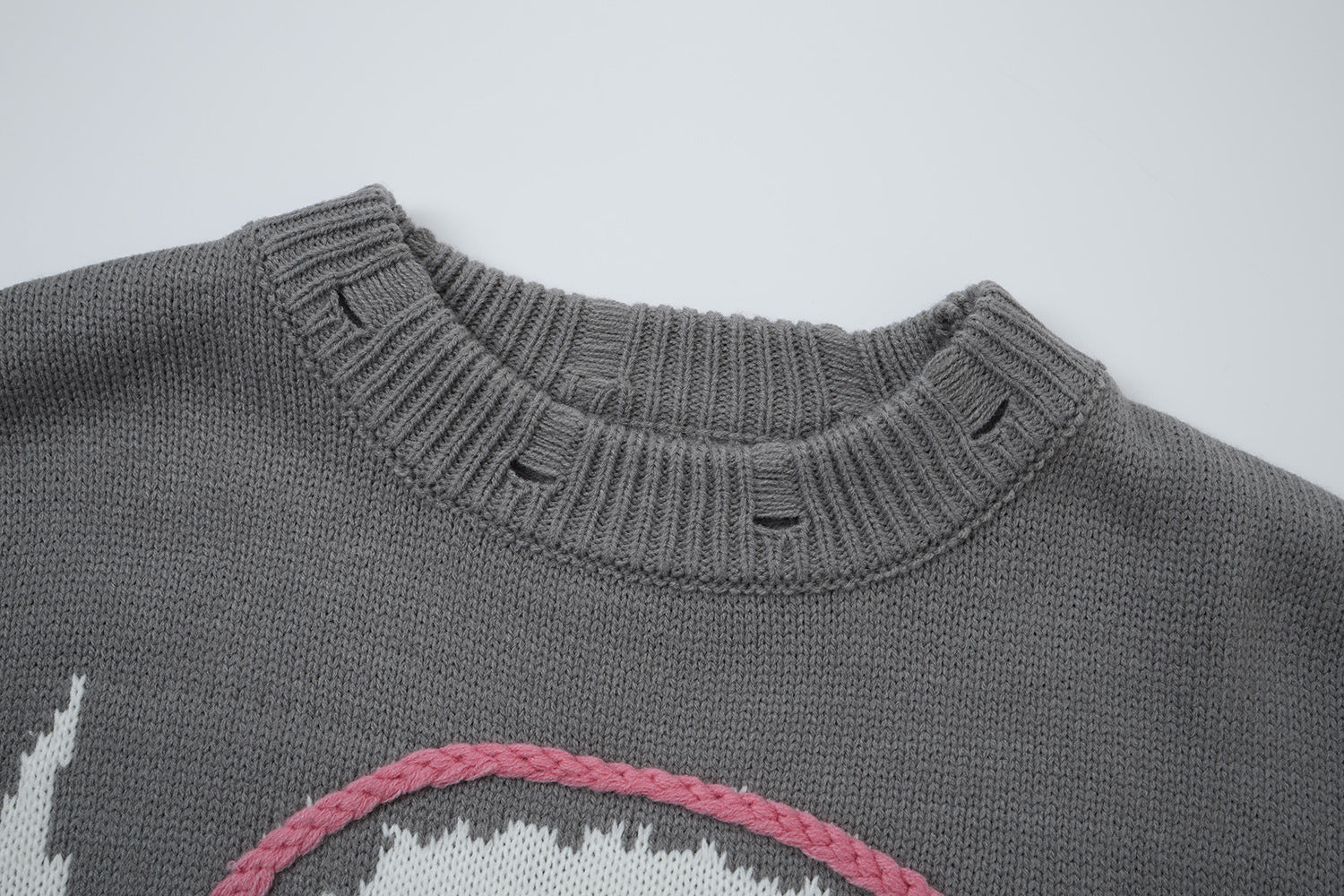 Pull en maille tête de mort & fémurs – Col rond streetwear punk