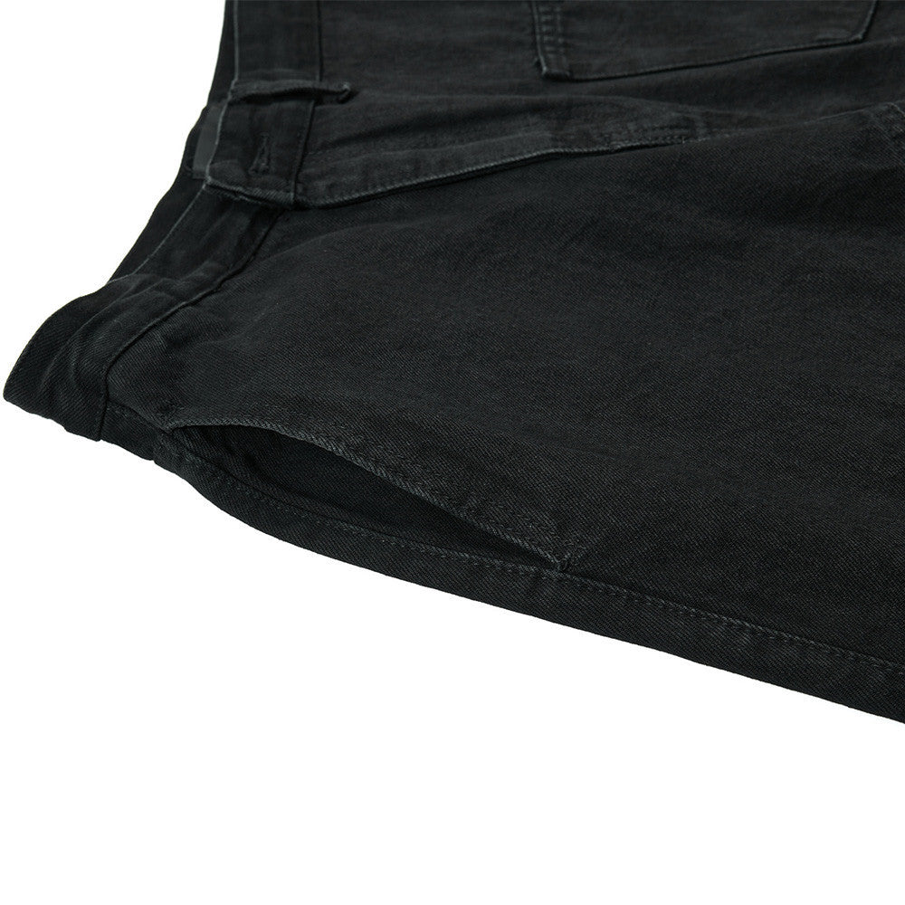 Wide-Leg-Carpenter-Jeans – Herrenjeans aus gewaschenem Denim mit asymmetrischer Knopfleiste und Utility-Details