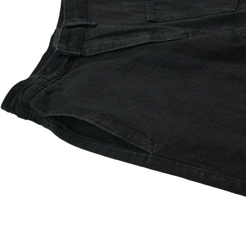 Wide-Leg-Carpenter-Jeans – Herrenjeans aus gewaschenem Denim mit asymmetrischer Knopfleiste und Utility-Details