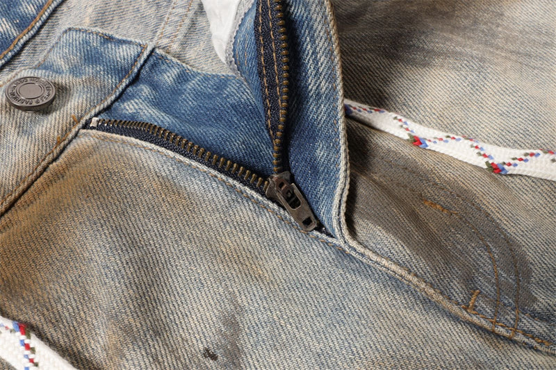 Distressed Jeans for Men – Baggy Wide-Leg Tie-Dye Washed Denim