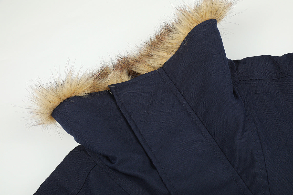 Chaqueta bomber acolchada para hombre con cuello de pelo sintético – Estilo universitario vintage americano