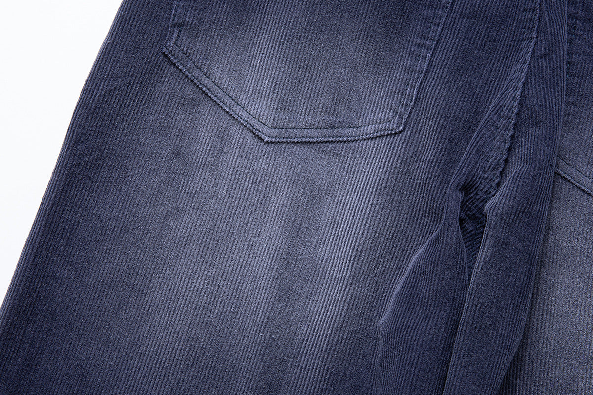 Baggy-Cordhose für Herren – Wide-Leg, gewaschen, Vintage, gerades Bein
