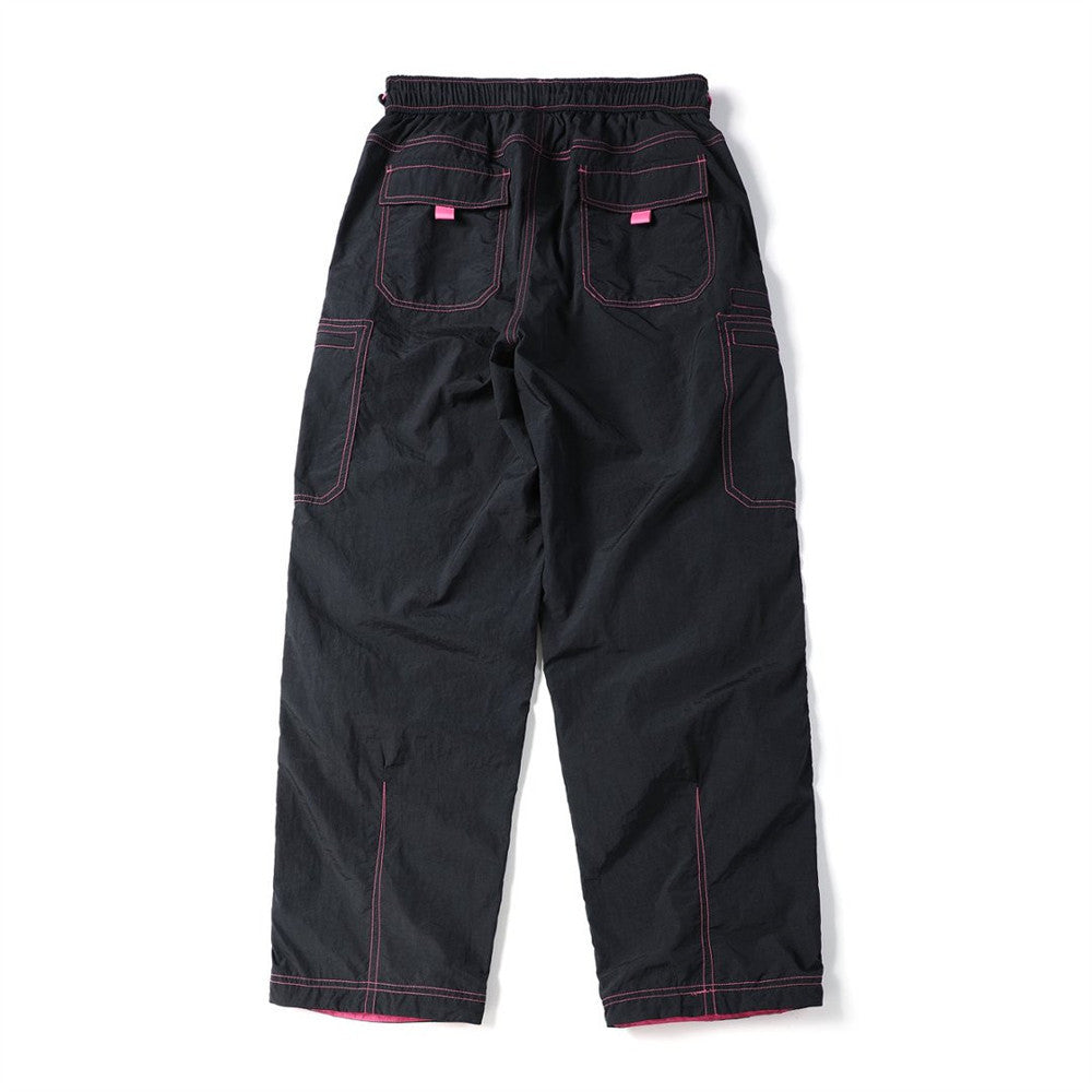 Cargo Work Pants for Men – Wide-Leg Multi-Pocket Utility Trousers with Contrast