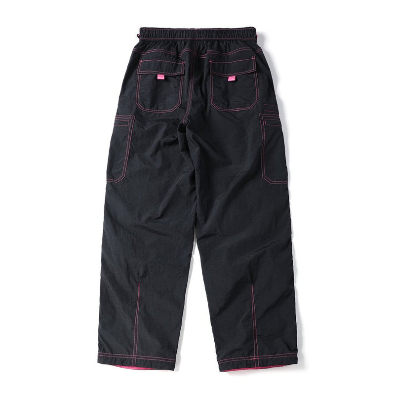 Cargo Work Pants for Men – Wide-Leg Multi-Pocket Utility Trousers with Contrast