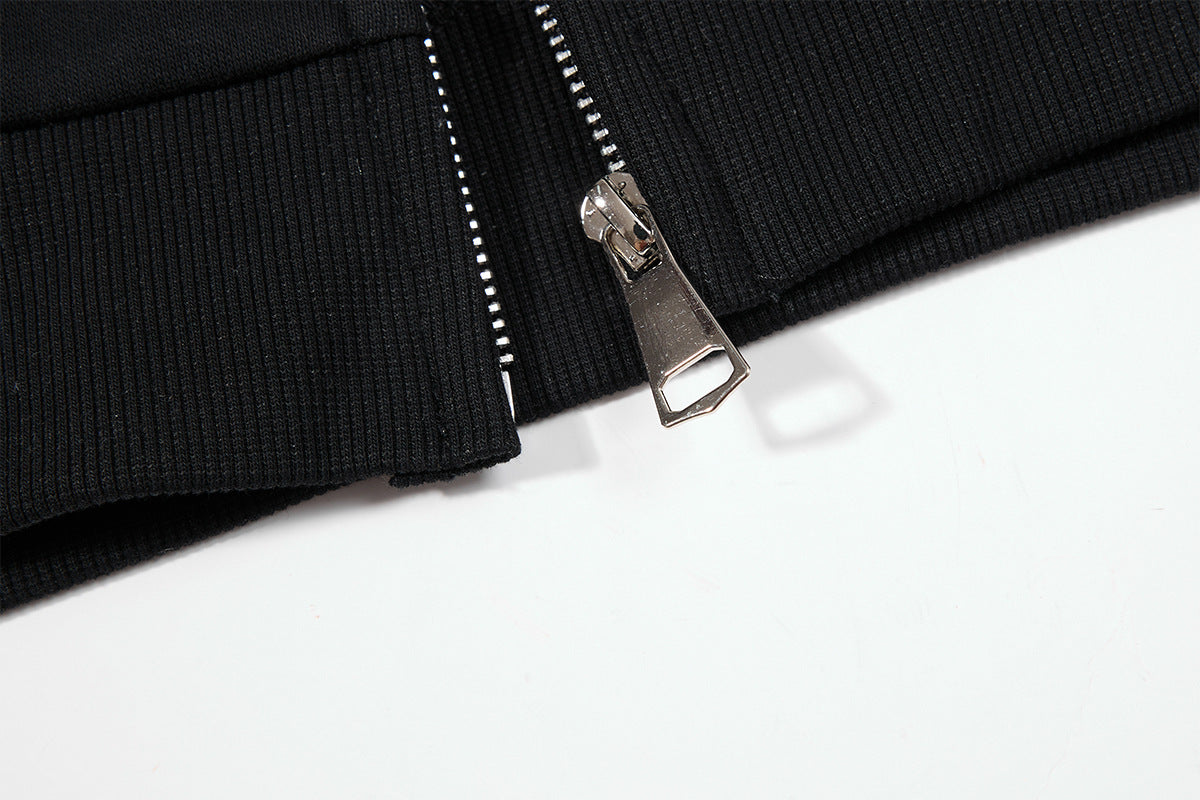Hoodie zippé à oreilles de chat avec manches raglan étoilées et poches-pattes