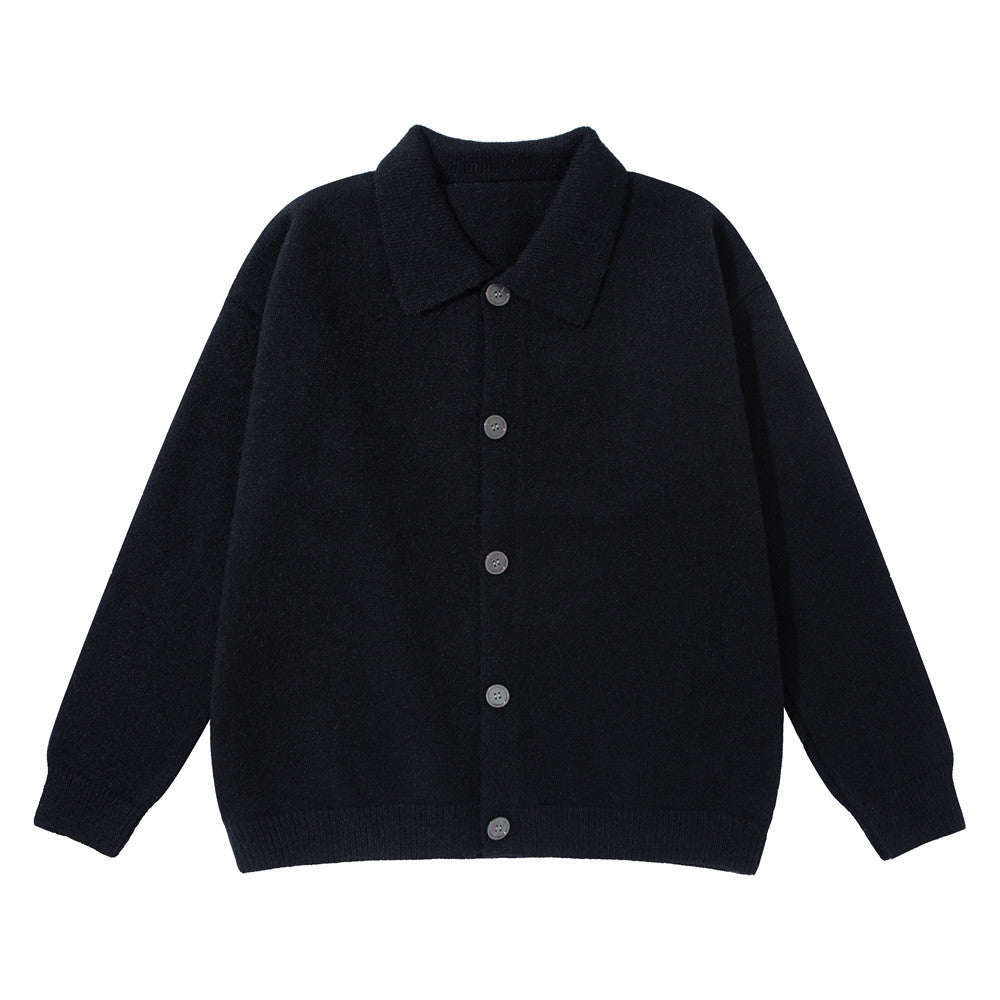 Herren-Strickcardigan mit Knopfleiste und Kentkragen