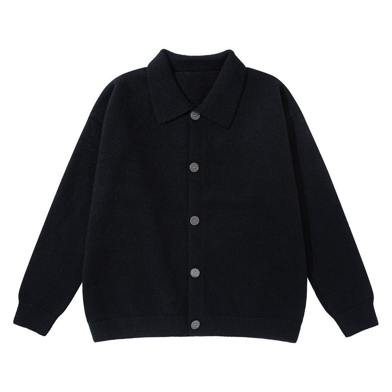 Herren-Strickcardigan mit Knopfleiste und Kentkragen