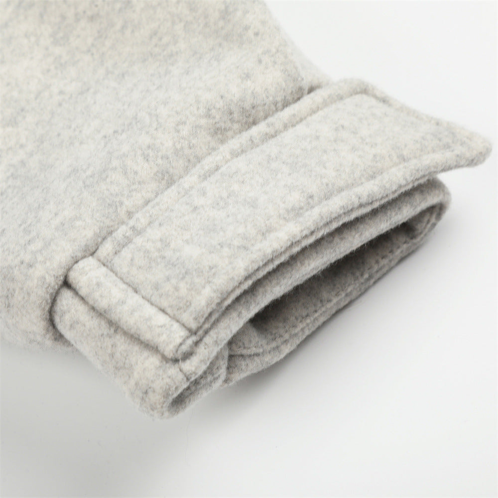 Men's Wool-Blend Sherpa-Lined Stand Collar Bomber Jacket
