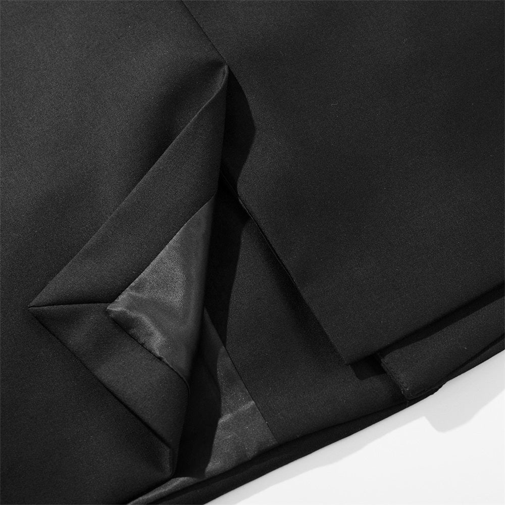 Men's Black Blazer Jacket – Four-Button Single-Breasted Structured Fit