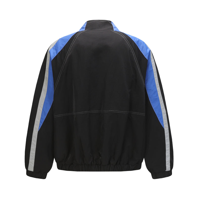 Blouson racing varsity brodé – Veste bomber colorblock CHI67 streetwear