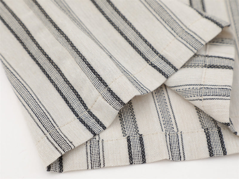 Vertical Stripe Short Sleeve Shirt – Oversized Relaxed Fit