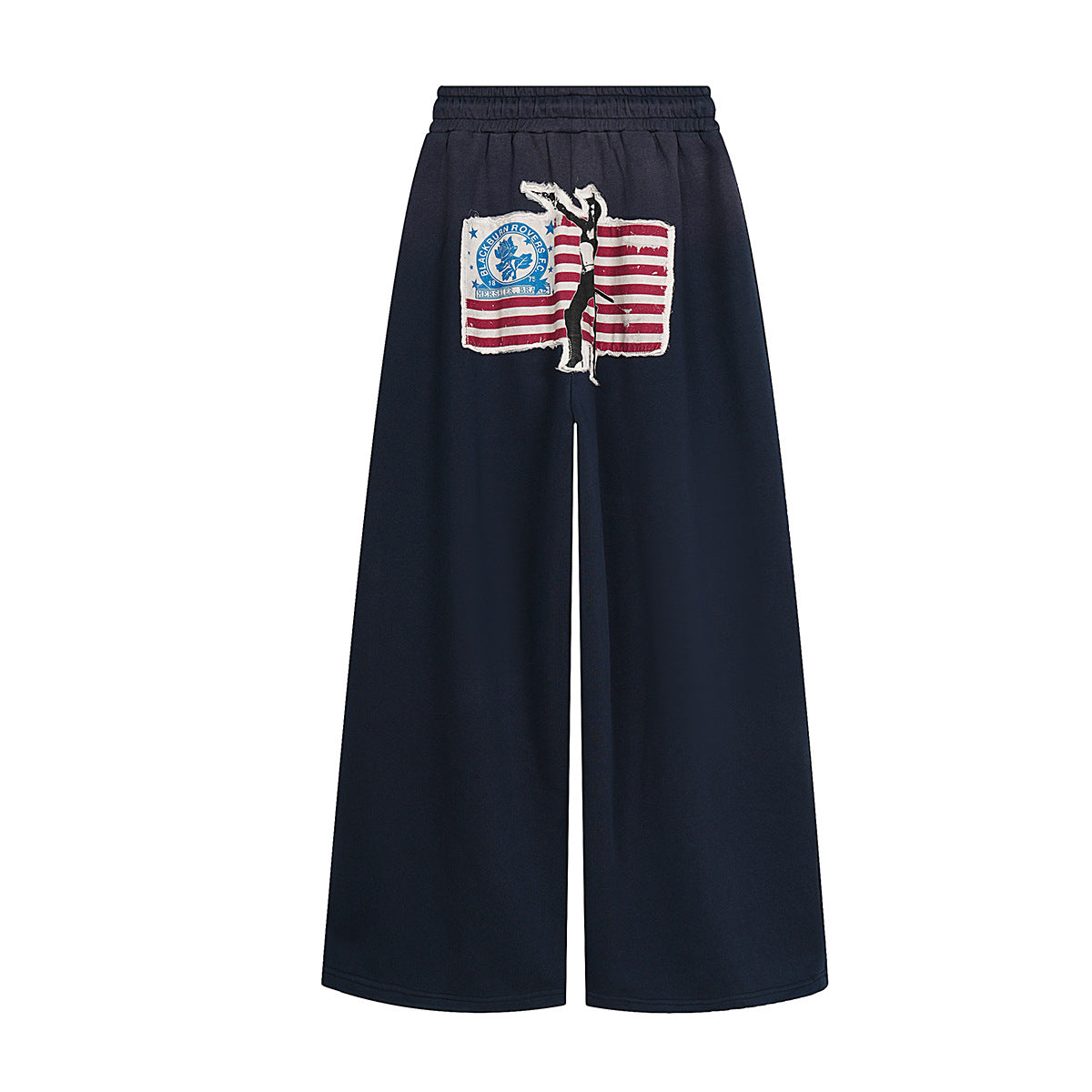 Sweatpants mit weitem Bein, Retro-Grafikpatch und geradem Schnitt
