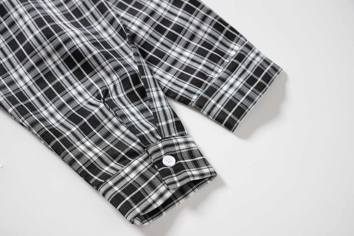 Designer Long Sleeve Shirt – Plaid Studded 'LUCK' Star Graphic, Relaxed Fit
