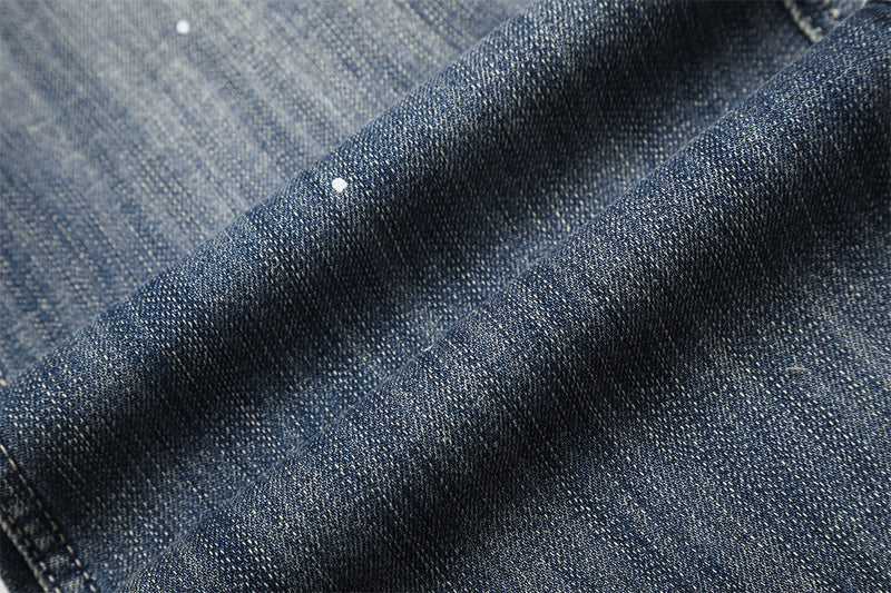 Punk Washed Distressed Flare Jeans – Men's Wide-Leg Denim with Paint Splatter &