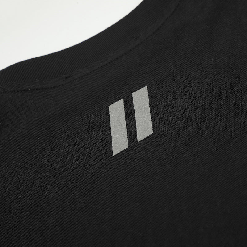 T-shirt homme à manches longues avec motif de lettres cyrilliques – col rond et coupe décontractée