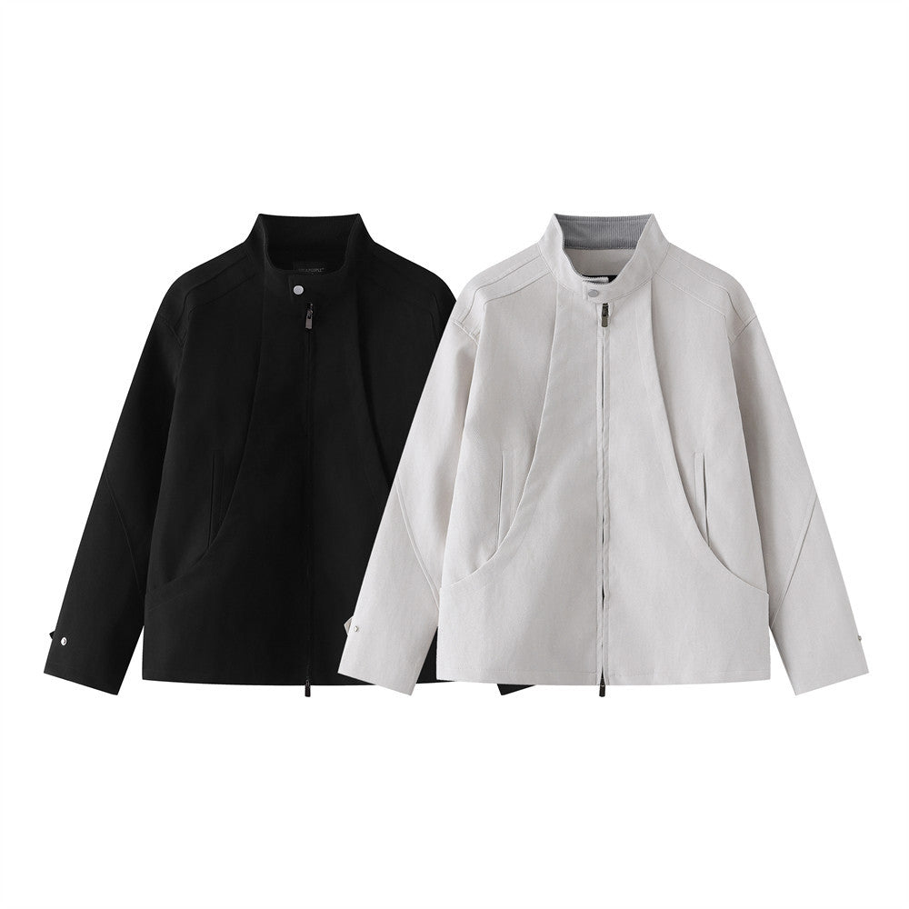 Jacke mit Stehkragen und Reißverschluss – Dekonstruierter Oversized-Schnitt