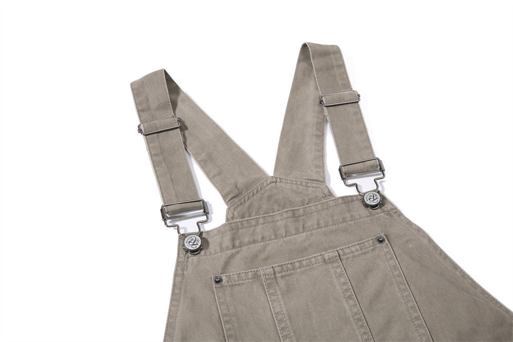 Wide-Leg Cargo Overalls – Baggy Multi-Pocket Bib Dungarees