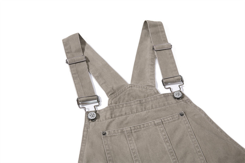 Wide-Leg Cargo Overalls – Baggy Multi-Pocket Bib Dungarees