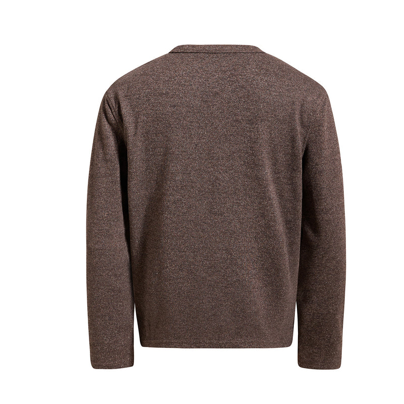 Men's Long-Sleeve Henley T-Shirt – Vintage American Style, Relaxed Fit