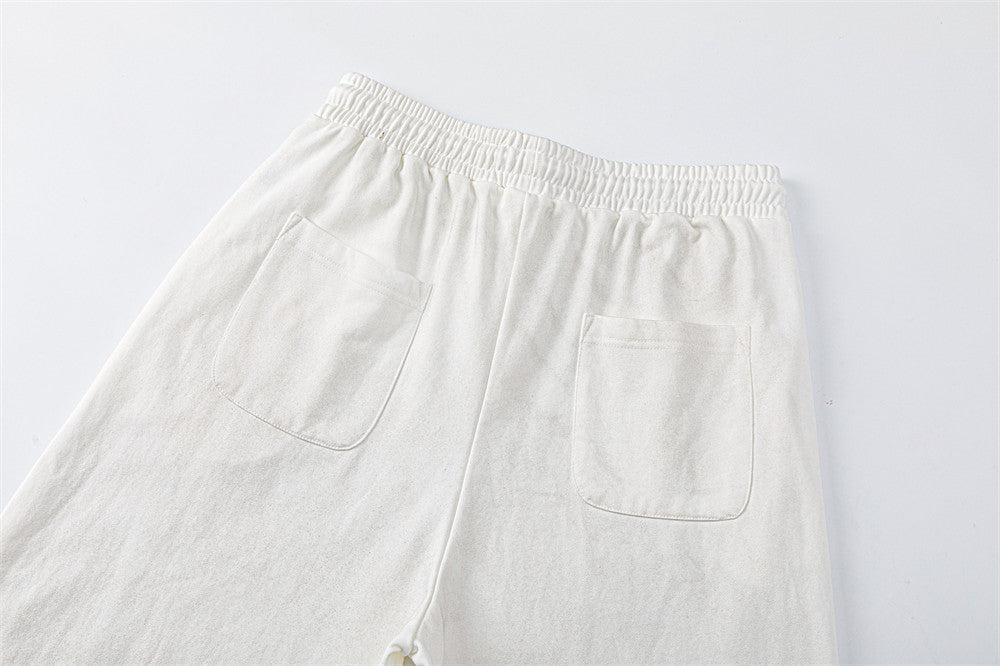 Men's Wide-Leg Sweatpants with Music Note Graphic Print