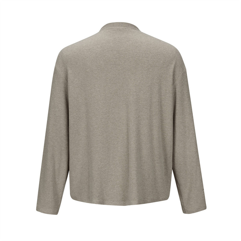 Men's Oversized Long Sleeve Raglan T-Shirt – Relaxed Fit Solid Crew Neck Top