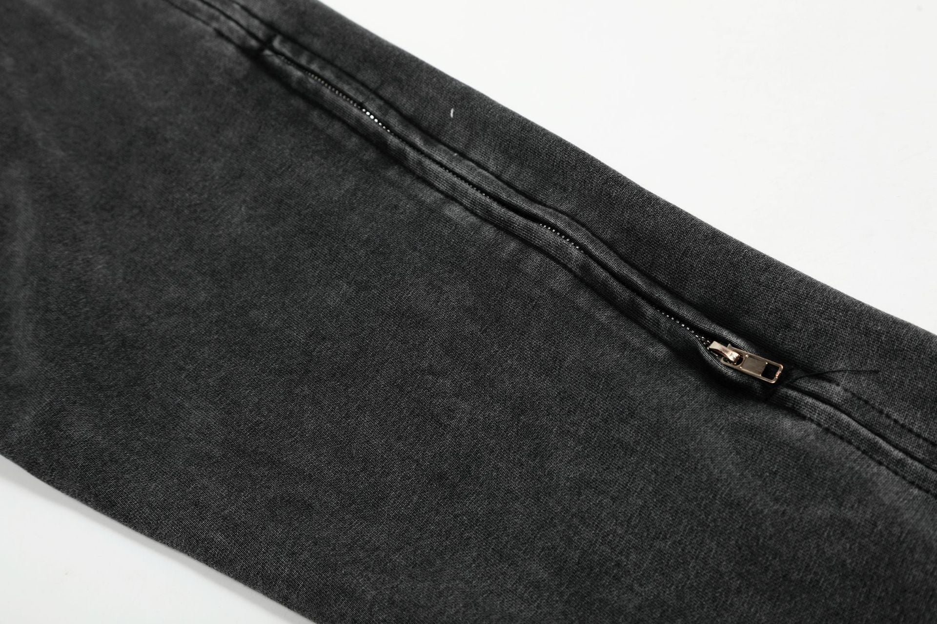 Distressed Zip Up Hoodie – Deconstructed Bomber-Style Washed Fleece Jacket