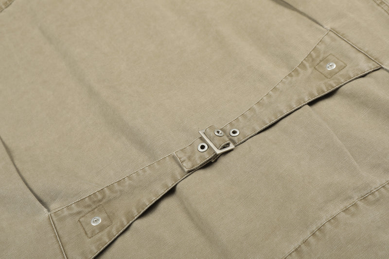 Veste en jean délavée vintage à clips mousqueton – Style trucker workwear