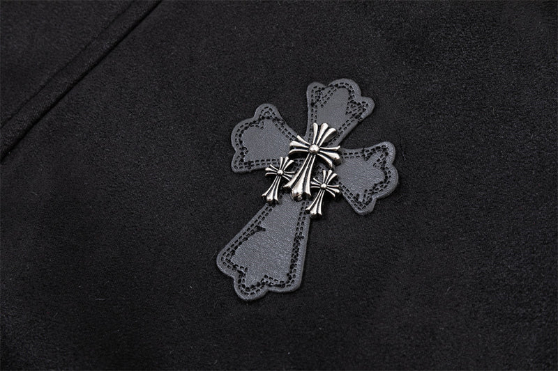 Suede Bomber Jacket Men – Collared Cross-Patch Relaxed Fit Varsity Jacket