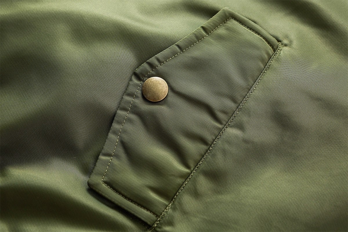 Faux Fur Collar Bomber Jacket with Quilted Lining