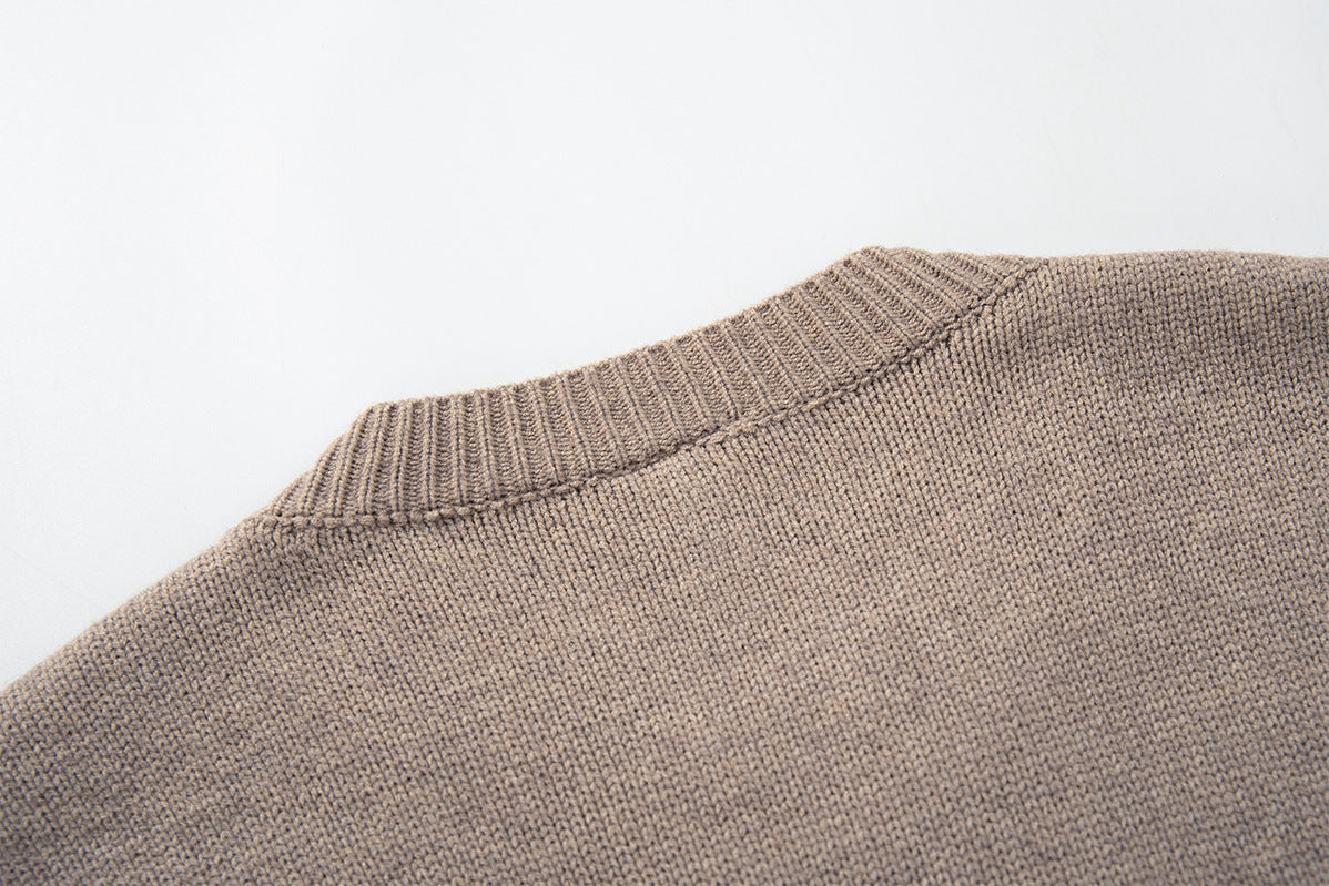 Double-Breasted Knit Cardigan Sweater – Relaxed Vintage Style