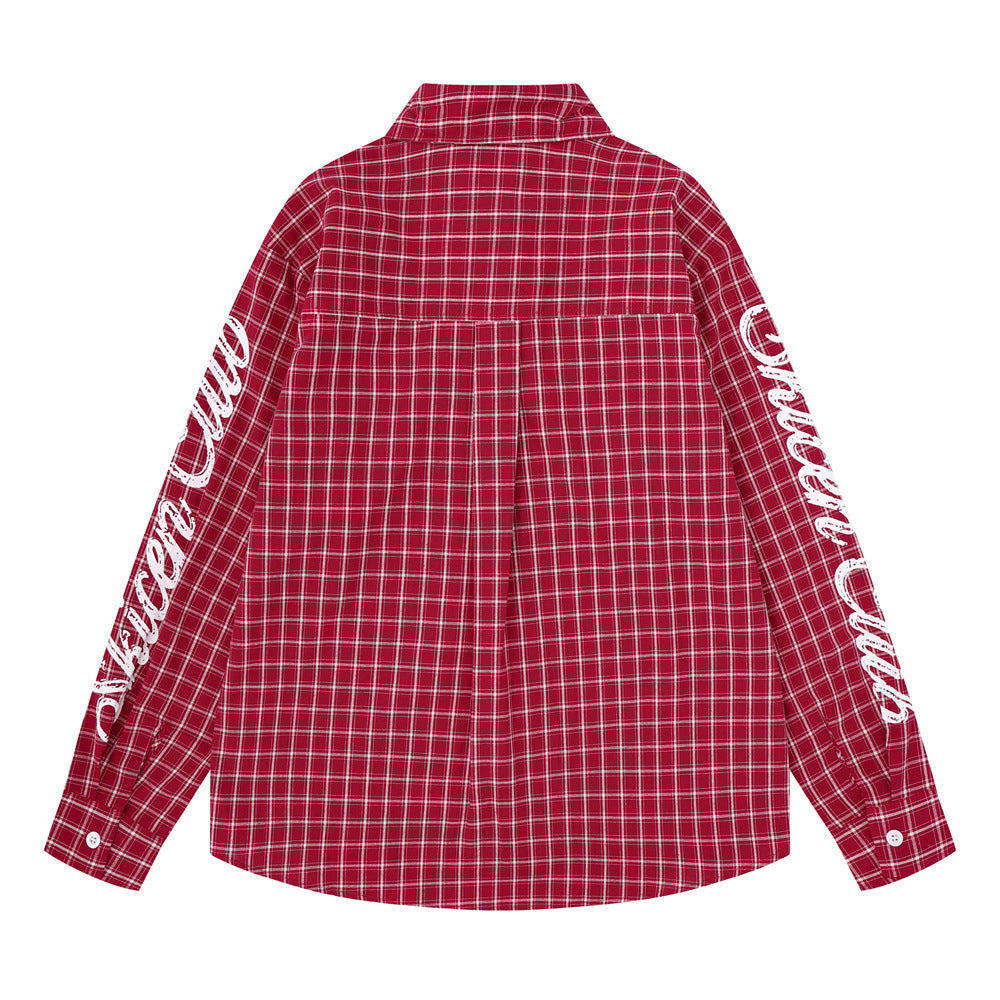 Camisa de cuadros de manga larga para hombre – Estampado gráfico desgastado, corte holgado