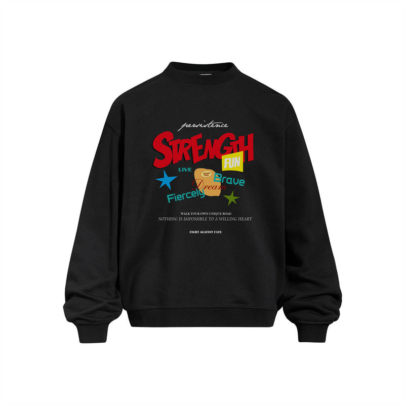Oversized Graphic Crewneck Sweatshirt – Bold Letter Print
