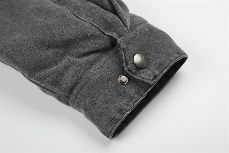 Men's Faux Fur-Lined Bomber Jacket – Studded Workwear Cotton Padded Coat