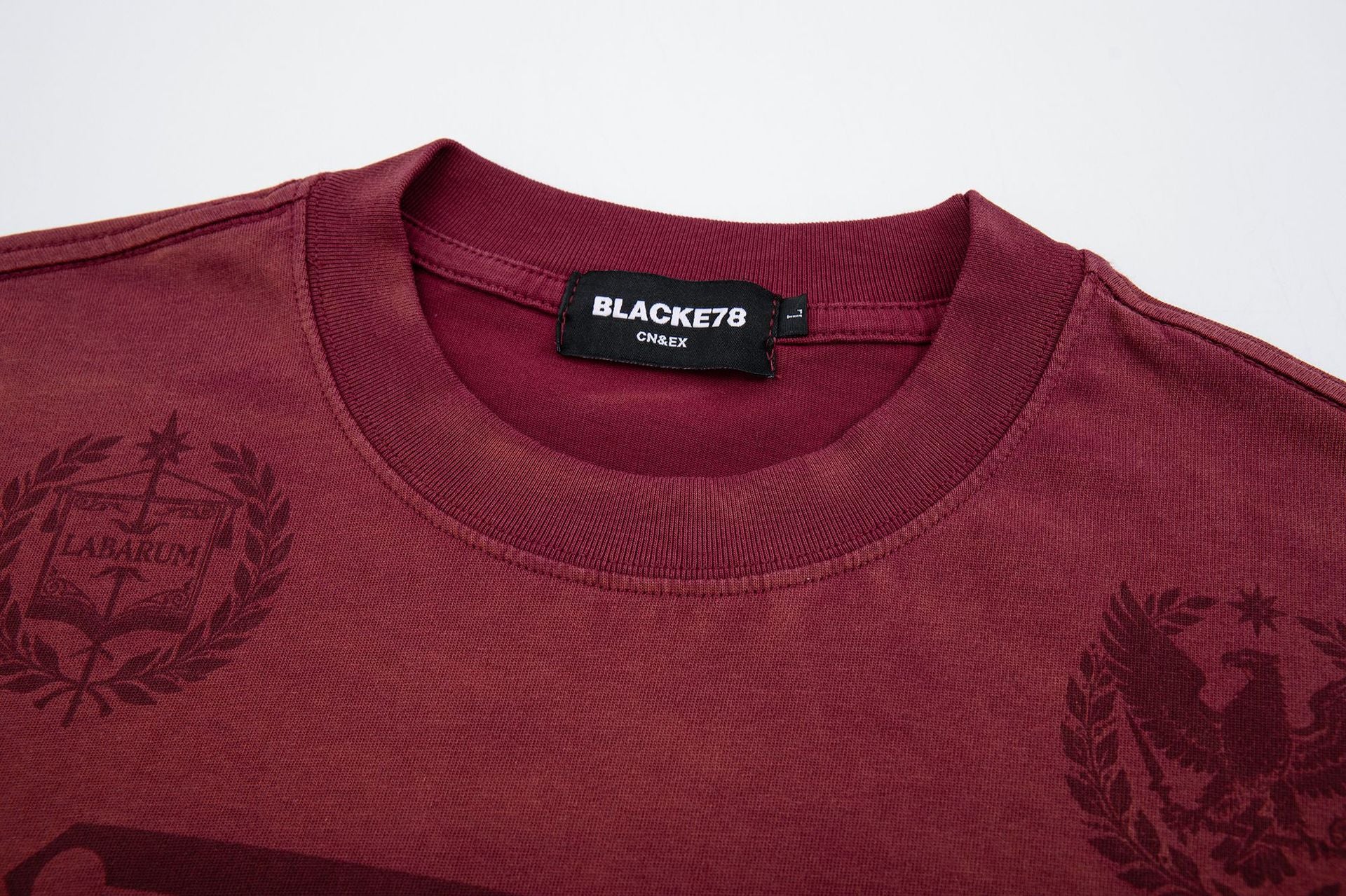ロングスリーブクルーネックTシャツ｜ウォッシュド・ミリタリークレストグラフィック