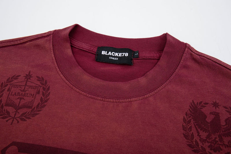 ロングスリーブクルーネックTシャツ｜ウォッシュド・ミリタリークレストグラフィック