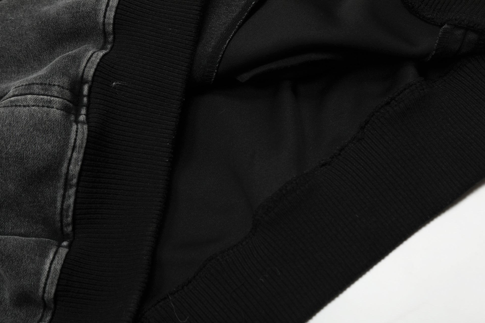 Distressed Zip Up Hoodie – Deconstructed Bomber-Style Washed Fleece Jacket