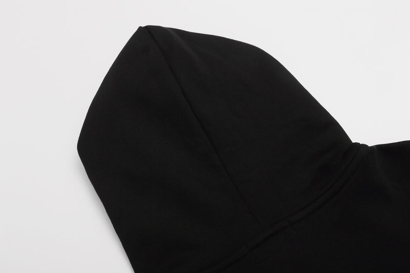 Zip-Up Hoodie with Star Studs & Decorative Drawstring, Oversized Fit
