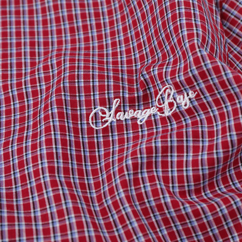 Men's Plaid Long Sleeve Oversized Button-Down Shirt with Drawstring Hem