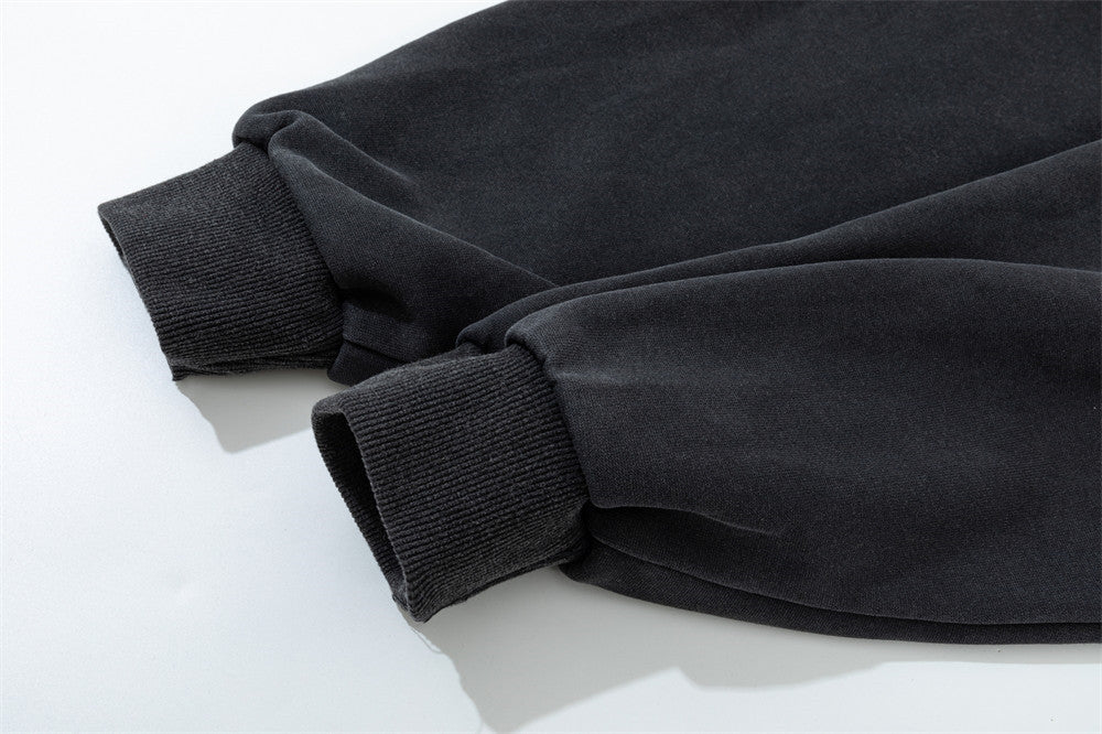Sweat à capuche zippé avec étoile filante en strass – Streetwear oversize à double zip