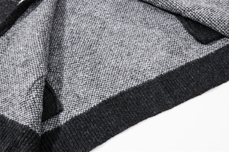 Gilet homme en maille argyle – Coupe oversize boutonnée