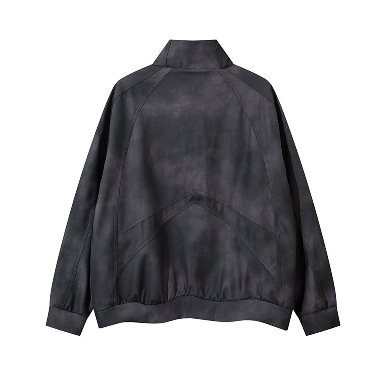 Sweat-shirt SMK à demi-zip – Col montant vintage effet délavé à l’acide