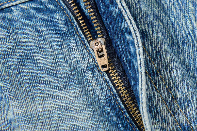 Wide Leg Baggy Jeans – Men's Vintage Washed Light Blue Straight Fit Denim