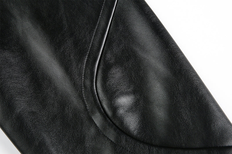 Blouson bomber varsity – Corps noir en mélange de laine et manches en simili cuir