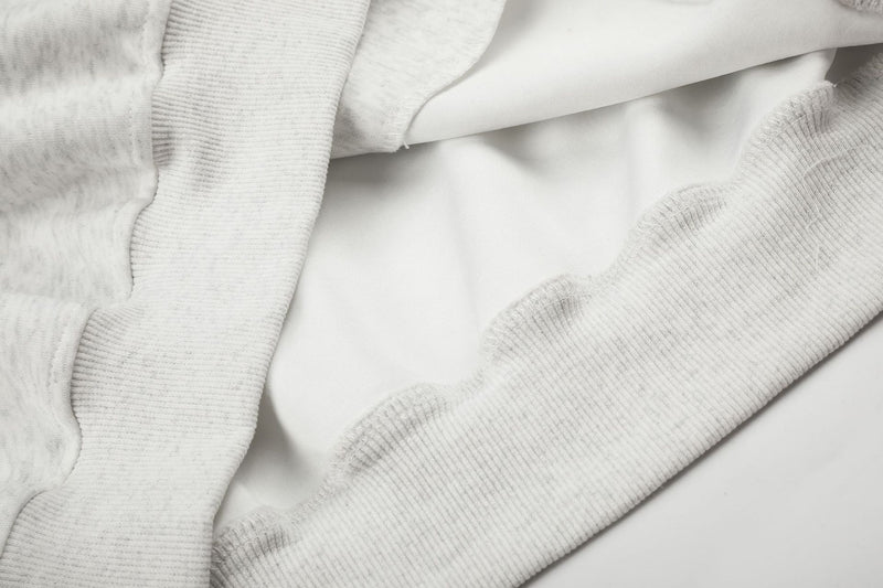 Streetwear-Zip-up-Hoodie mit Nietenpanel – Acid-Wash & Hellgrau meliert