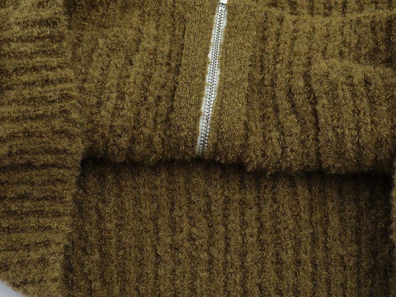 Sweater Zip Up Hoodie Bear Ear Knit Cardigan with Front Pockets