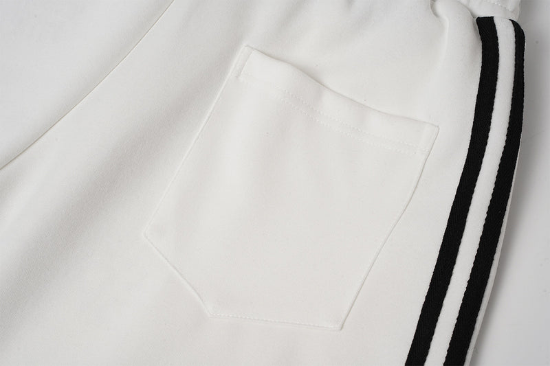 Wide-Leg Sweatpants with Barcode Cross Print & Double Waistband
