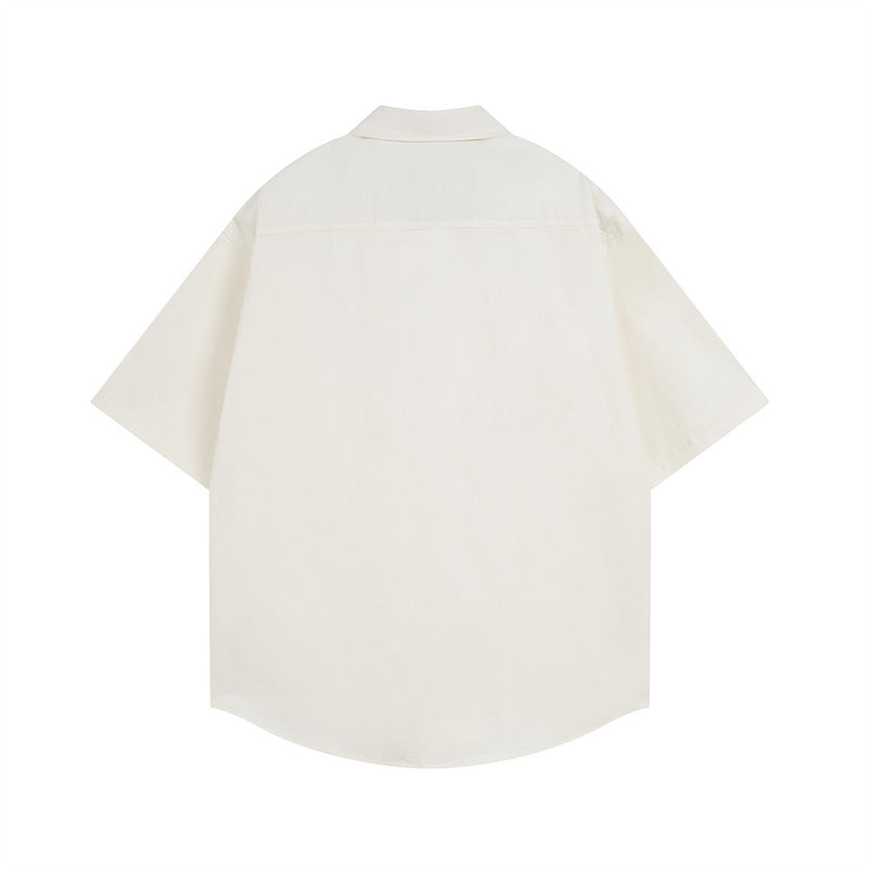 NOWTREND Graphic Print Short-Sleeve Shirt – Oversized Hip-Hop Button-Up