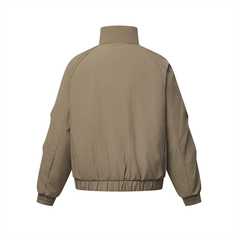 Herrenjacke mit Oversize-Stehkragen und Wattierung – Doppelreißverschluss