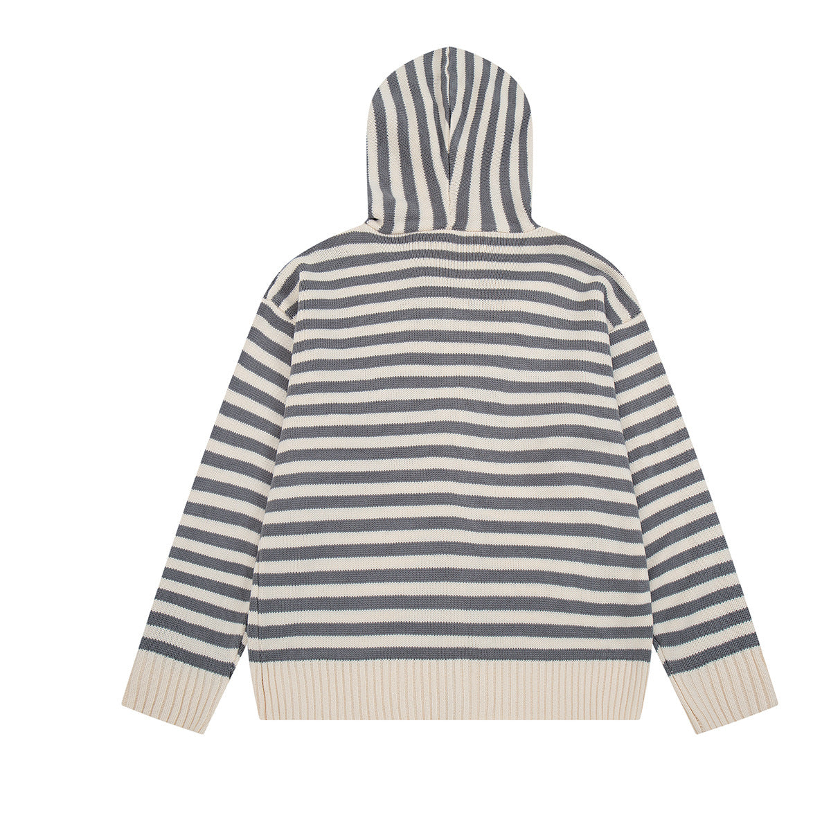 Y2K-Kapuzenjacke mit Reißverschluss – gestreifte Strickjacke mit Katzen- und Sternenstickerei