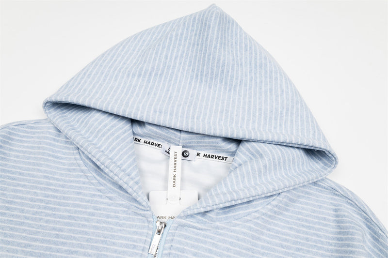 Striped Zip-Up Hoodie – Relaxed Fit Men's Full-Zip Sweatshirt